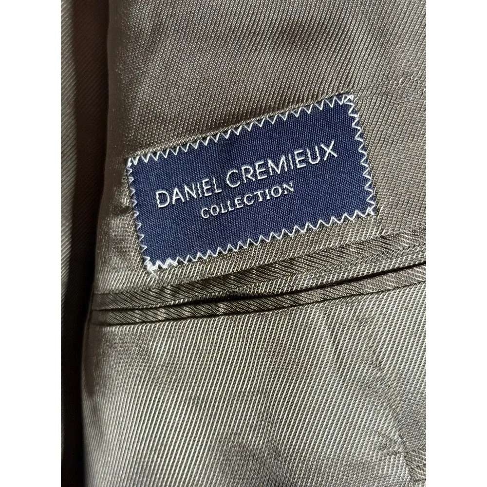 Daniel Cremieux Collection Mens Gray Brown Plaid 2-Button Sport Coat Blazer